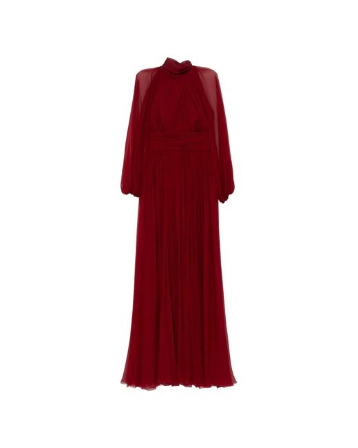 Zuhair Murad Red Silk Maxi Dress