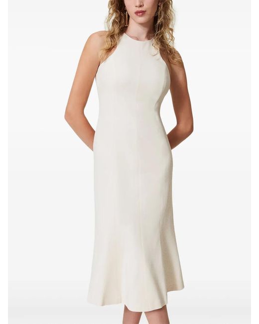 Twinset White Halterneck Midi Dress