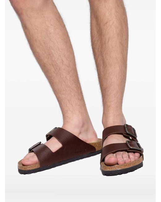 Birkenstock Arizona Suede Double Buckle Sandal - Brown (Men) Birkenstock Men main image 4