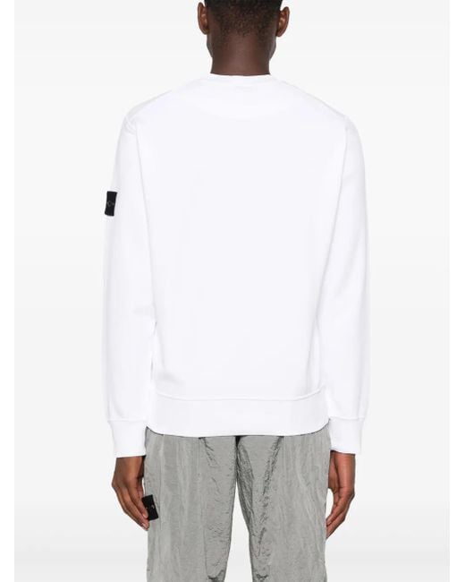 Stone Island White Logo-Patch Sweatshirt for men
