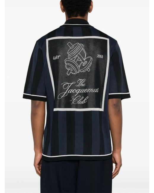Jacquemus Blue Patterned Polo for men