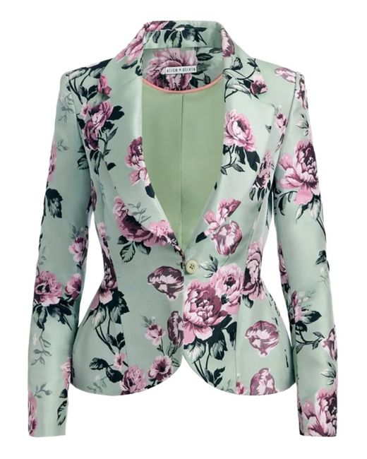 Alice + Olivia Blazer Met Bloemenprint in het Multicolor