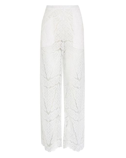 Amir Slama White X Jade Picon Lace Trousers