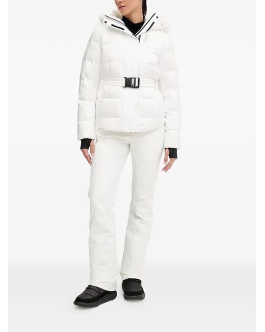 Colmar White Hooded Belted Ski Jacket