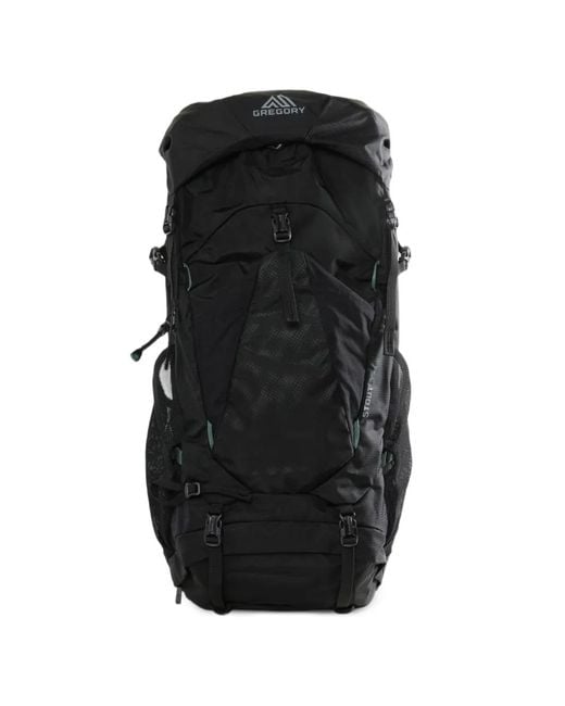 Gregory Black Stout Buckle-Fastening Mesh-Panel Backpack