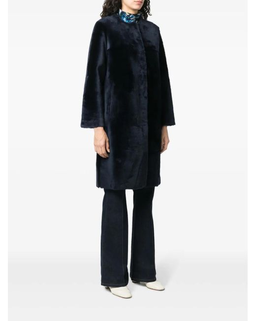 Liska Black Reversible Leather Shearling Coat