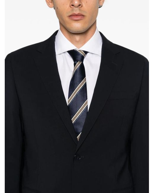 Manuel Ritz Blue Single-Breasted Notched-Lapels Jacket for men