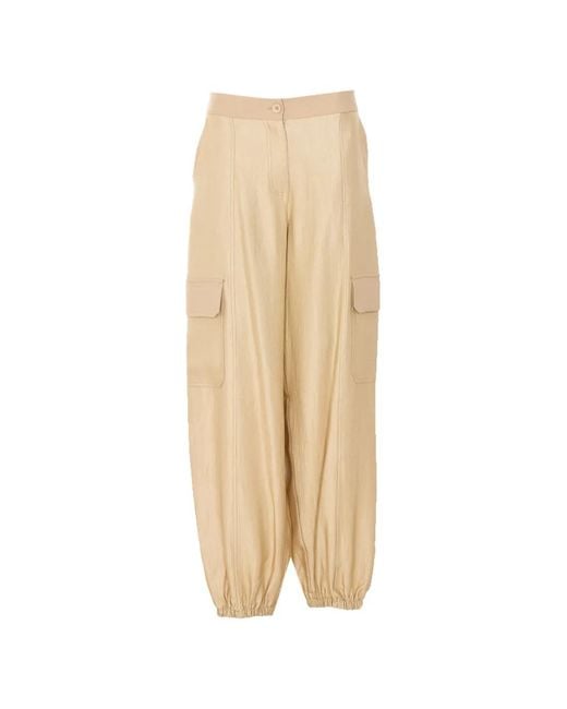 Twinset Natural Pantalon Cargo À Chevilles Resserrées