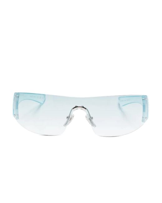Lunettes De Soleil Mono-Écran À Ornements En Cristal Gucci en coloris Blue