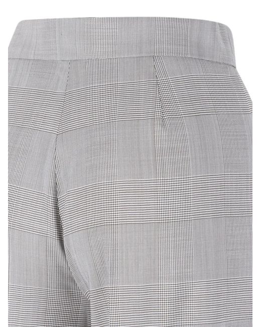 Max Mara Gray Check-Pattern Trousers