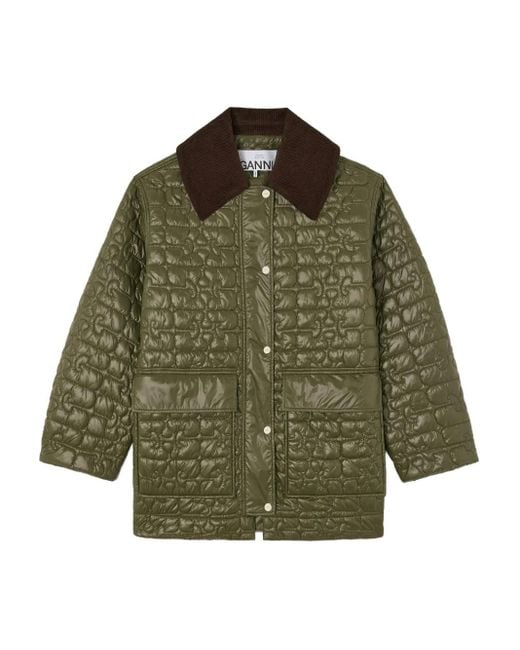 Ganni Green Quilted Jacket