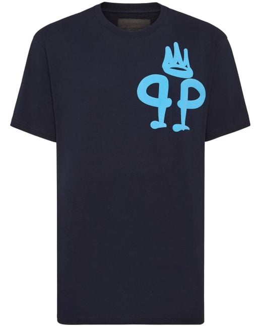 Philipp Plein Blue Ss King T-Shirt for men