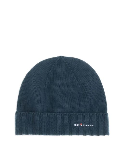 メンズ Kiton リブニット ハット Blue