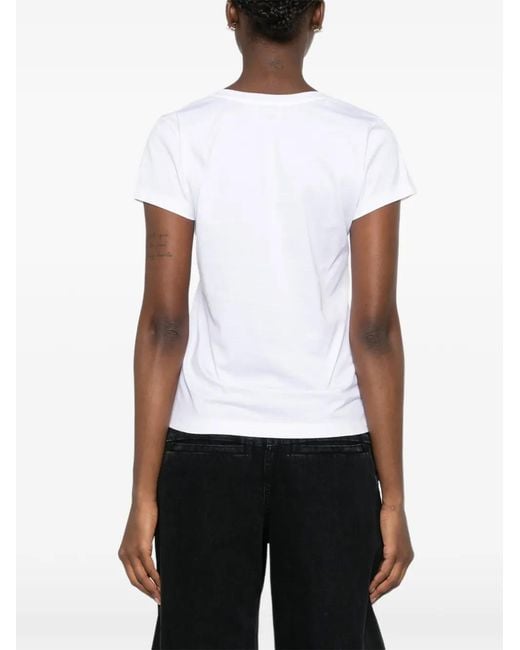 Mazzarelli White Calliope V-Neck T-Shirt