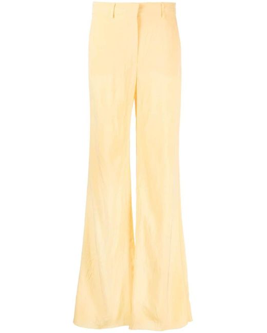Sportmax Yellow High-waist Flared Trousers