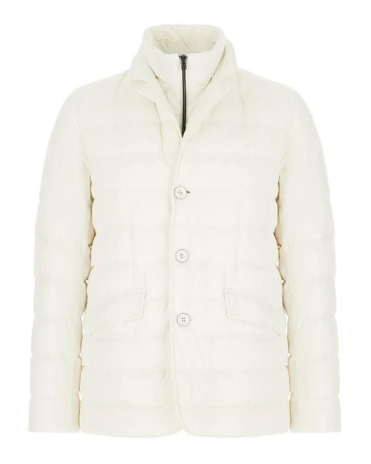 Giacca Trapuntata Con Bottoni di Herno in White da Uomo