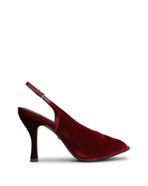 Lola Cruz Red Gabriette 95 Velvet Pumps