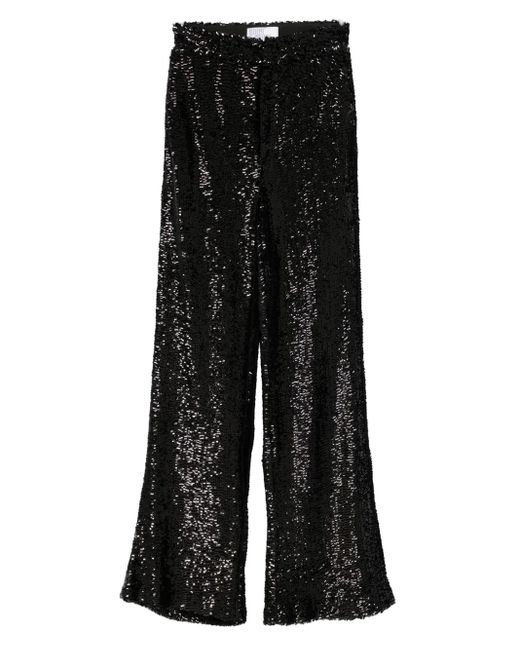 GIUSEPPE DI MORABITO Black Sequin Palazzo Pants