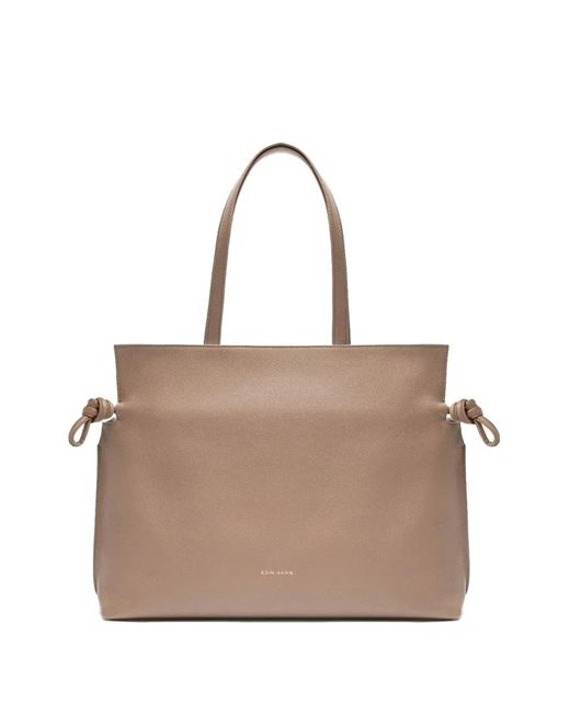 Esin Akan Natural Emma Drawstring Leather Tote Bag