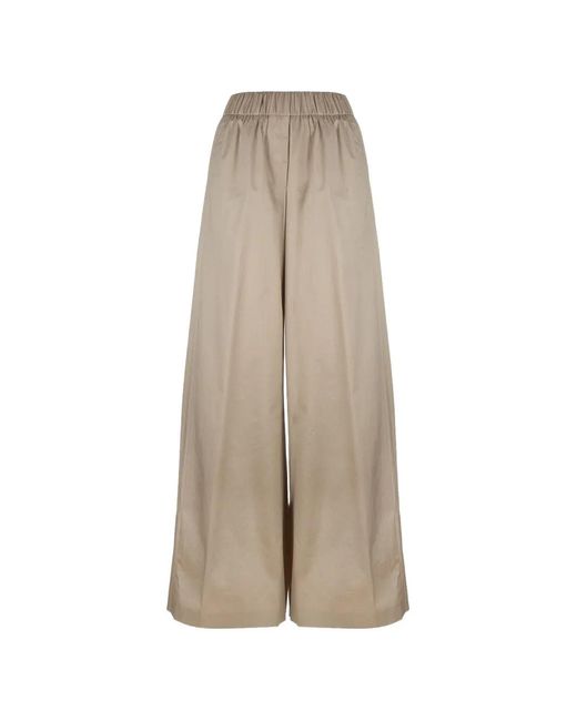 Peserico Natural Elasticated-Waist Wide-Leg Trousers