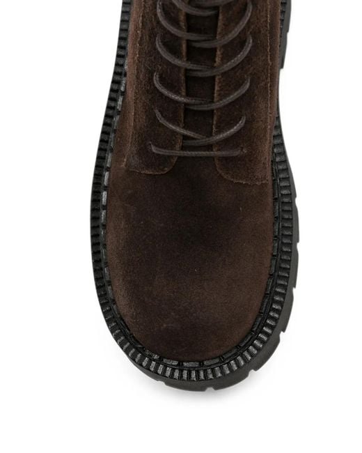 Vic Matié Brown Lace-Up Suede Ankle Boots