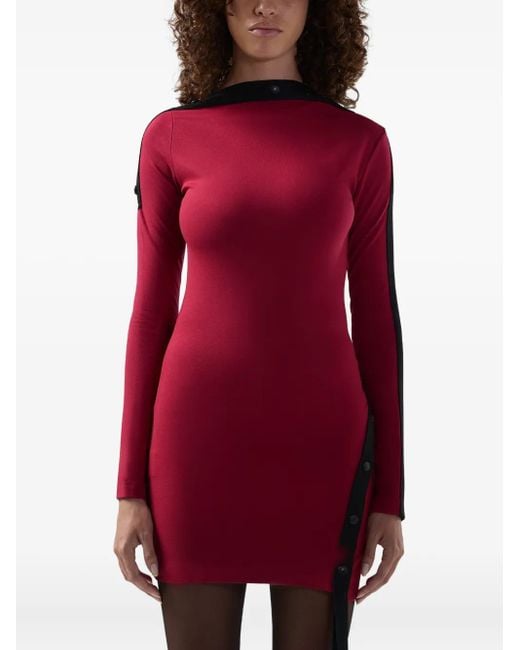 Gcds Red Button Trim Dress