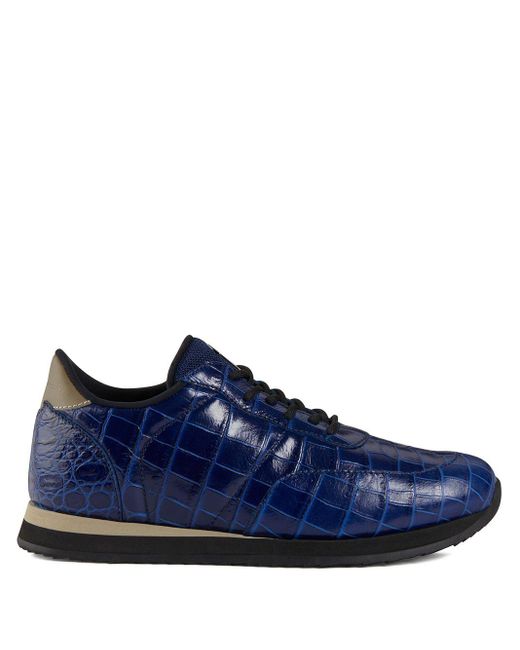 Giuseppe Zanotti Croc effect Sneakers in Blue for Men Lyst