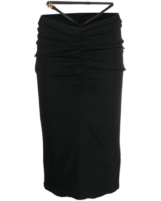 Versace Black Medusa Georgette Midi Skirt