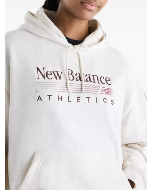 New Balance White Trackside French Terry Hoodie