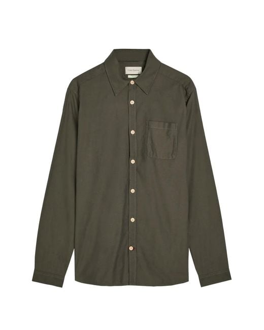 Oliver Spencer Green New York Special Cotton Shirt for men