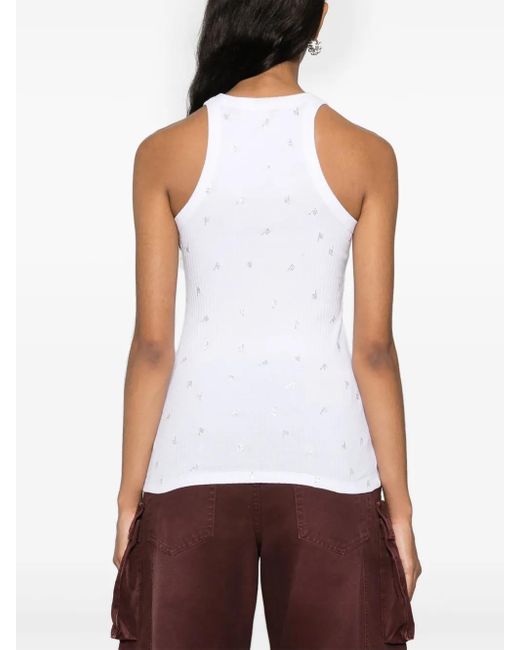 The Attico White Allover Logo Cotton Tank Top