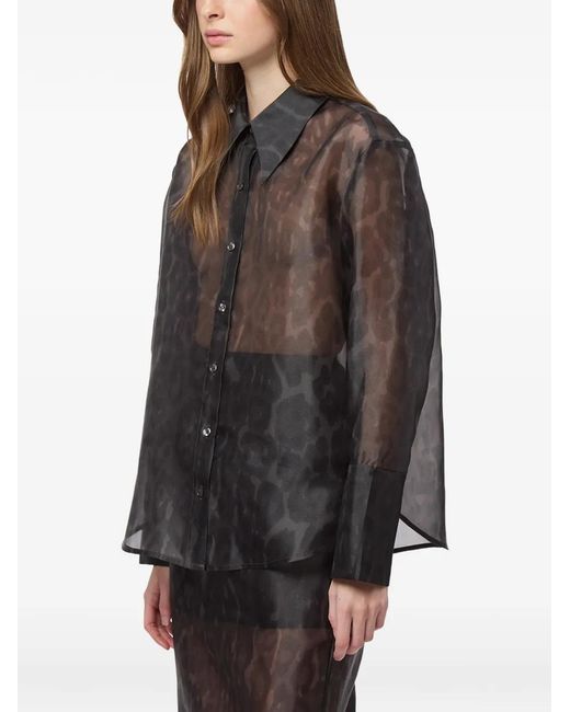 Apparis Black Tyra Leopard-Print Shirt