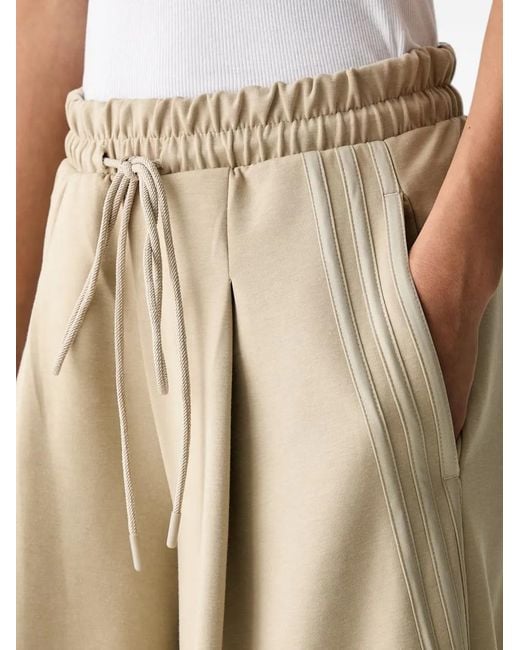 Adidas Natural Drawstring Wide-Leg Track Pants