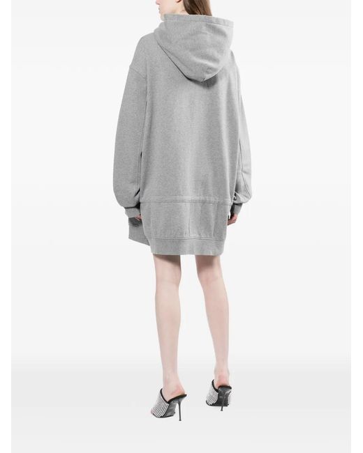 Alexander Wang Gray Dropped-Waist Hooded Dress
