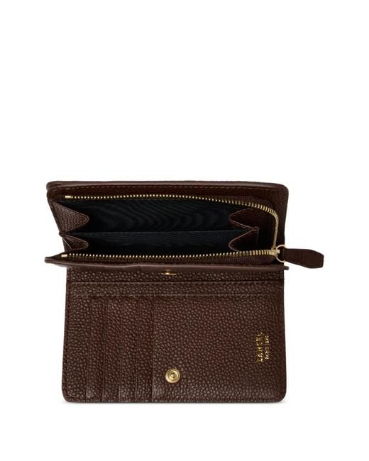 Lancel Brown Ninon Rectangular-Zip Leather Wallet