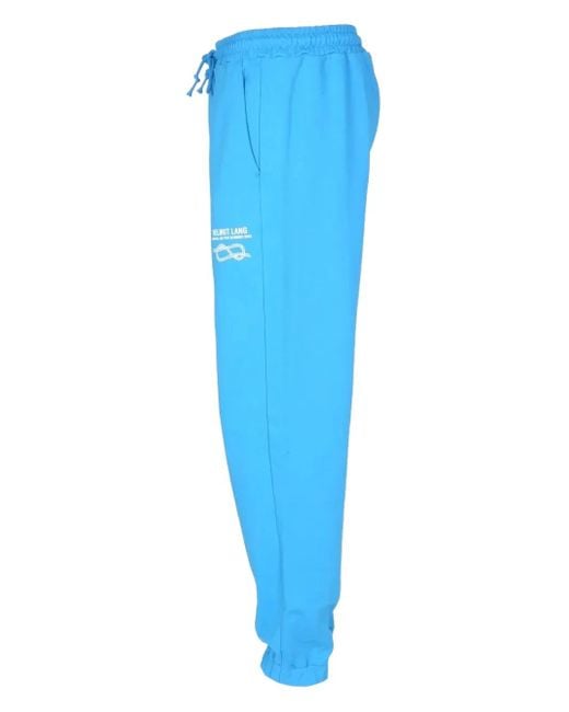 Helmut Lang Blue Drawstring Cotton Track Pants for men