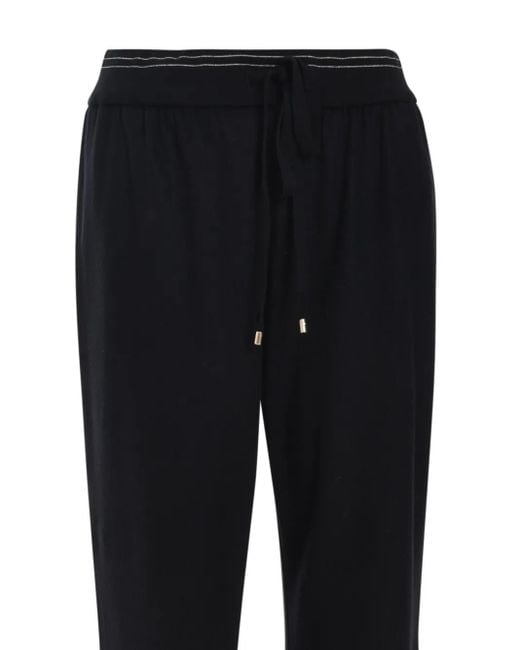 Lorena Antoniazzi Black Virgin Wool Track Pants