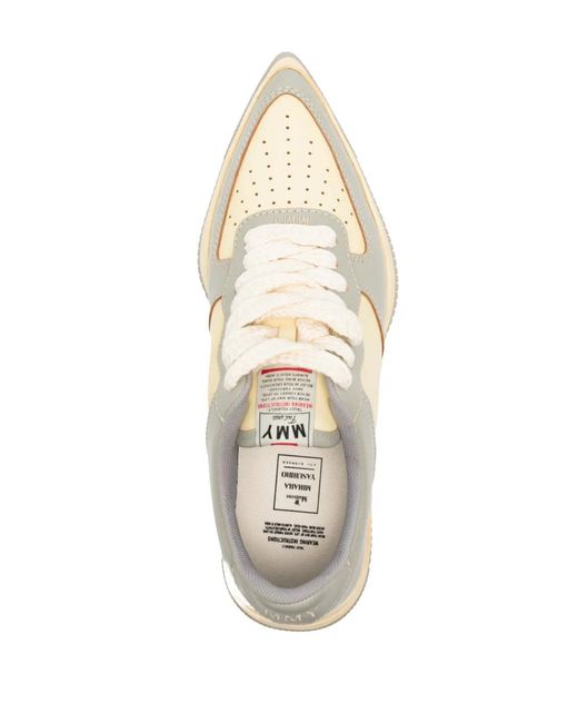 Maison Mihara Yasuhiro White Rosy Pointed-Toe Leather Sneakers for men
