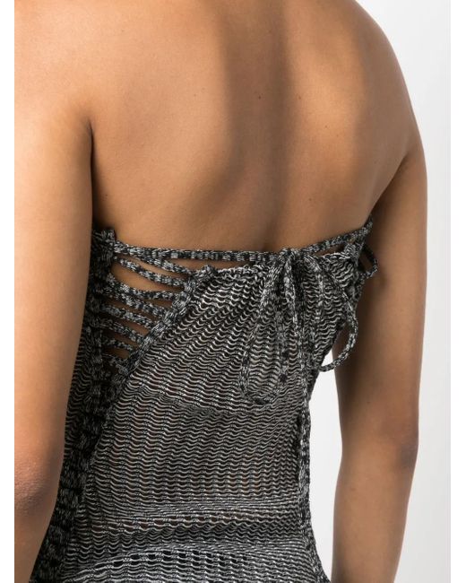 Isa Boulder Gray Crochet Knit Dress