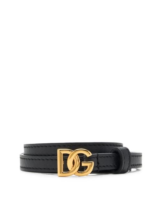 Dolce & Gabbana White Ceinture À Boucle Logo