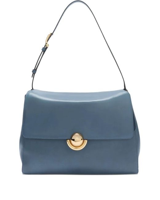 Furla Blue Domus Flap Hardware Shoulder Bag