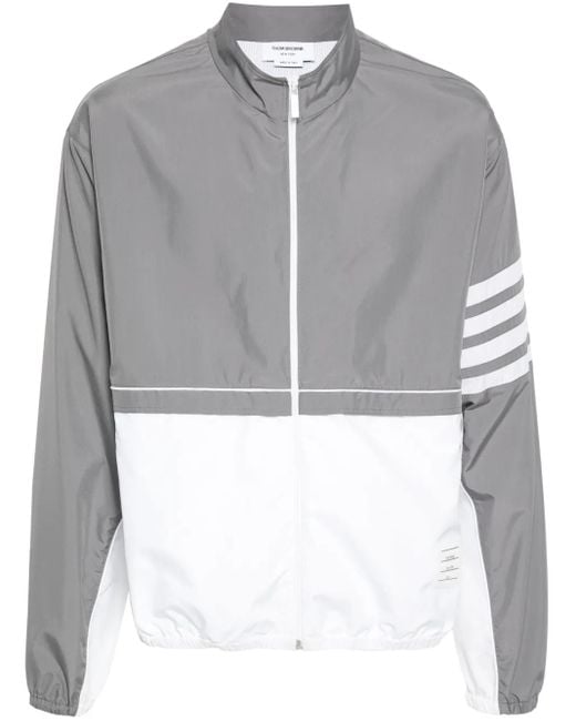 Thom Browne Gray 4Bar Colorblock Jacket for men