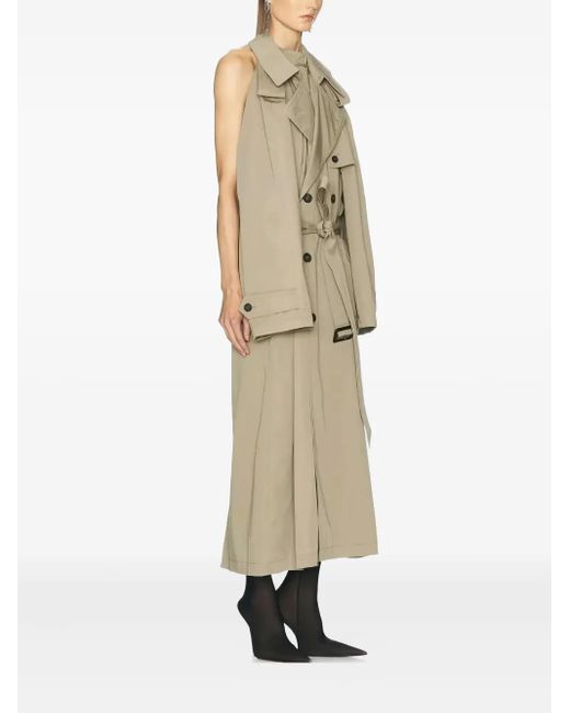 Balenciaga Natural Trench-Style Halterneck Dress