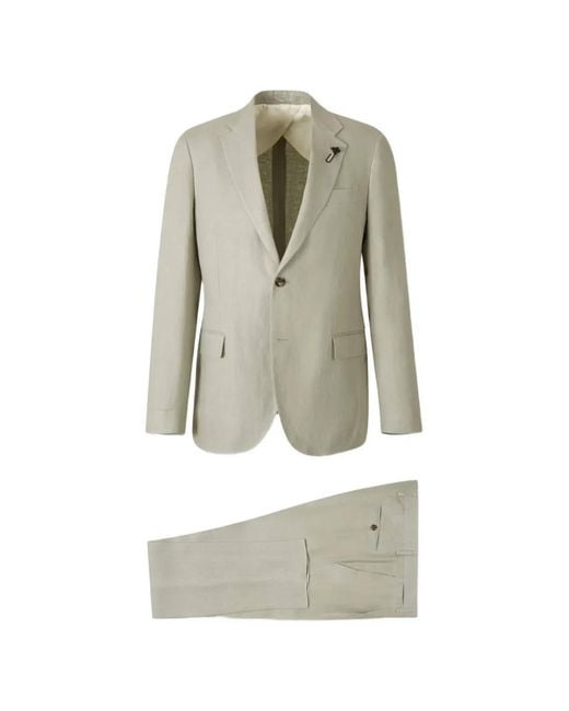 Lardini Gray Single-Breasted Suit for men