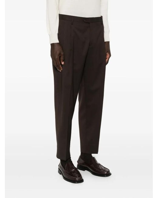 Briglia 1949 Gray Pleated-Front Trousers for men