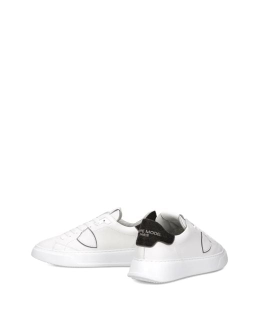 Zapatillas de piel con cordones Philippe Model de hombre de color White