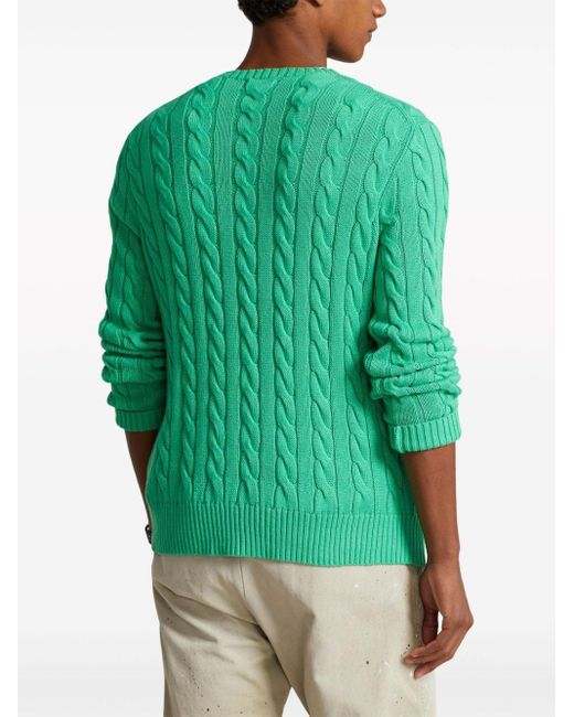 Polo Ralph Lauren Green Polo Pony Cable-knit Jumper for men