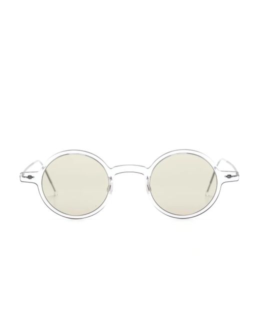 Lindberg White Round-Frame Sunglasses