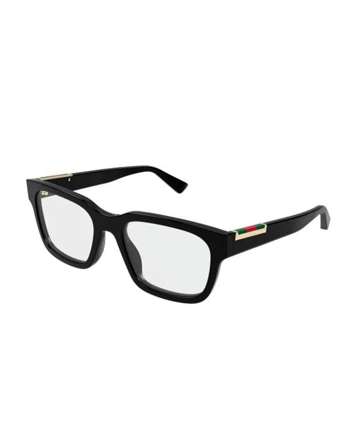 Gucci Black Rectangle-Frame Glasses for men
