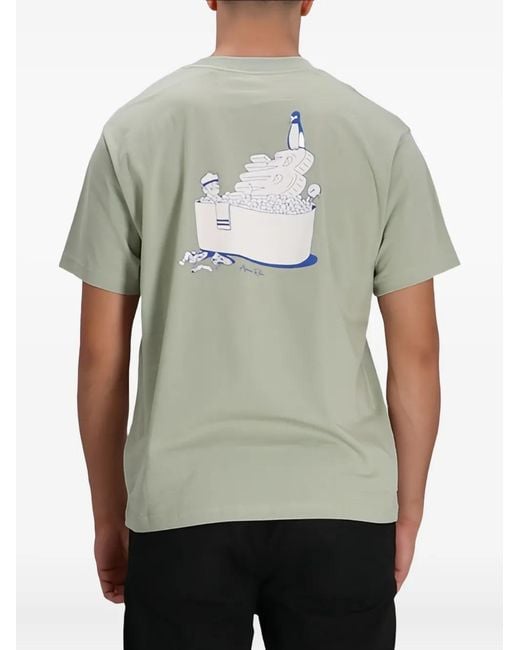 New Balance Green Graphic-Print T-Shirt for men